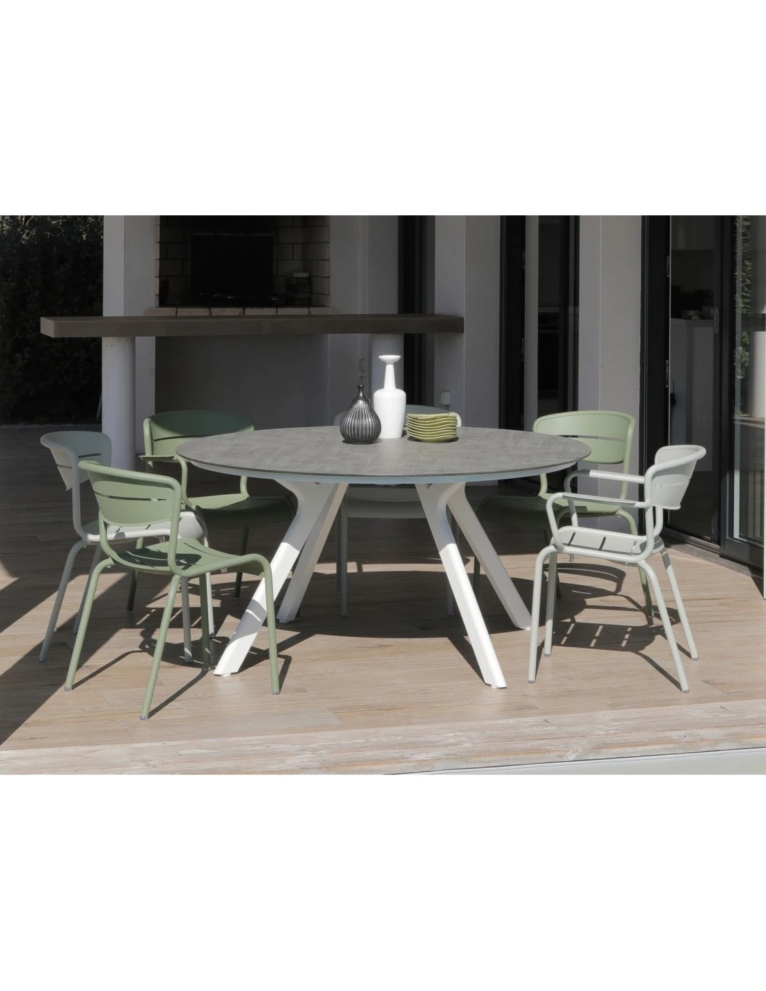 Chaise Haora En Aluminium Coloris Au Choix - Océo - Amande 3 Chaise Haora En Aluminium Coloris Au Choix - Océo - Amande - Image 2