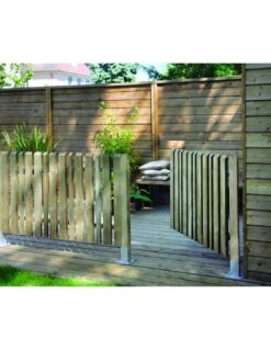 Clôture Oblik Lames Alternées - Bois Traité 90x150 Cm -Cheap Garantia || ESSCHERT DESIGN || Biohort Store cloture oblik lames alternees bois traite 90x150 cm 2