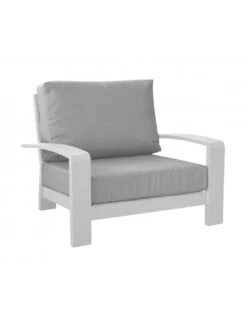 Fauteuil Cordouan En Aluminium Blanc Ou Graphite - Blanc / Gris Clair