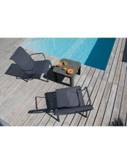 Fauteuil Bas Lounge Cauro En Aluminium - Coloris Au Choix - Graphite / Gris -Cheap Garantia || ESSCHERT DESIGN || Biohort Store fauteuil lounge cauro en aluminium coloris au choix oceo 2