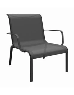Fauteuil Bas Lounge Cauro En Aluminium - Coloris Au Choix - Graphite / Gris