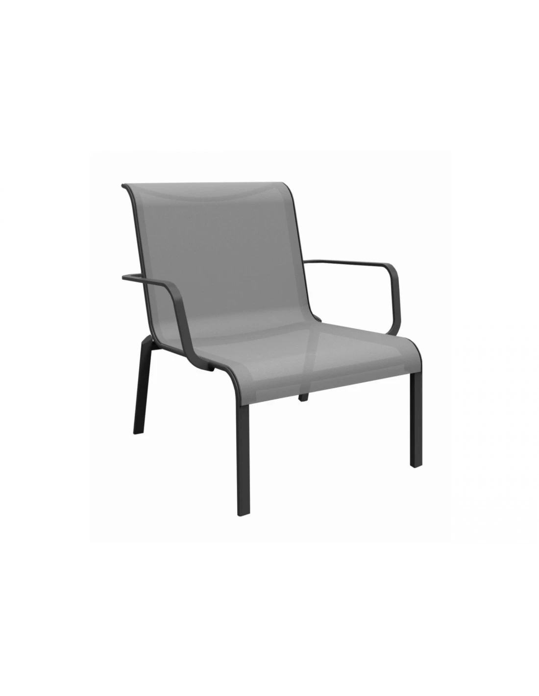 Fauteuil Bas Lounge Cauro En Aluminium - Coloris Au Choix - Graphite / Perle 3 Fauteuil Bas Lounge Cauro En Aluminium - Coloris Au Choix - Graphite / Perle