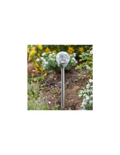 Lot De 5 Grandes Balises Verre Craquelé Majestic LED -Cheap Garantia || ESSCHERT DESIGN || Biohort Store lot de 5 grandes balises verre craquele majestic led smart solar 3