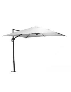 Parasol Déporté Roma 2,5 X 2,5 M - Aluminium Inclinable Et Rotatif - Grey / Ecru