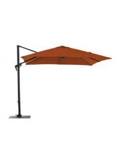 Parasol Déporté Roma 2,5 X 2,5 M - Aluminium Inclinable Et Rotatif - Grey / Paprika