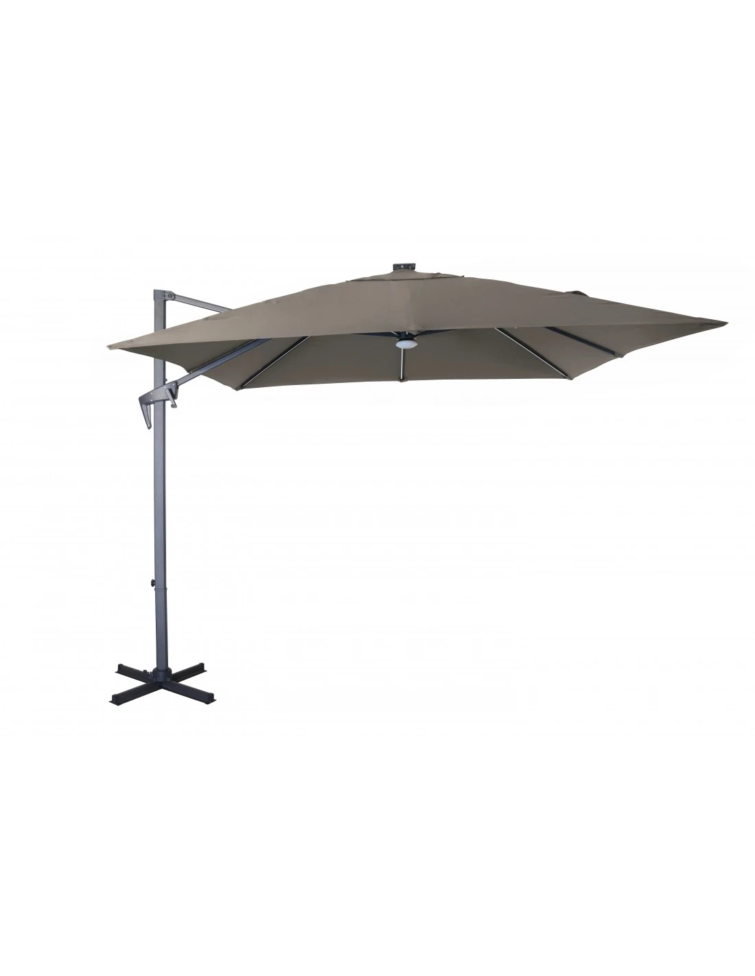 Parasol Déporté Roma 2,7 X 2,7 M LED Inclinable - Grey / Gris 3 Parasol Déporté Roma 2,7 X 2,7 M LED Inclinable - Grey / Gris