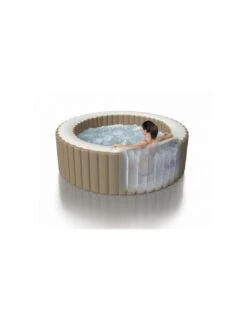 Spa Gonflable Rond Sahara - 4 Places Bulles - D.1,96 X H.0,71 M -Cheap Garantia || ESSCHERT DESIGN || Biohort Store spa gonflable rond sahara 4 places bulles d196 x h071 m 3