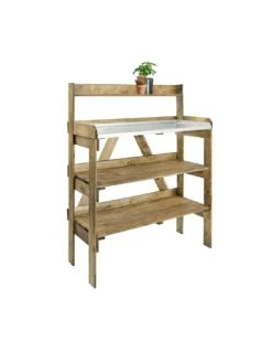 Table De Préparation Avec étagères En Bois Traité