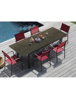 Table Tahaa Extensible 180/240 - Plateau HPL Et Aluminium - Graphite / Cave